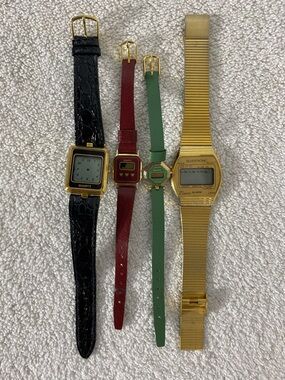 Vintage Watch Lot Untested AS IS Silvertronic Gold Digital Retro LCD Quartz 4pc